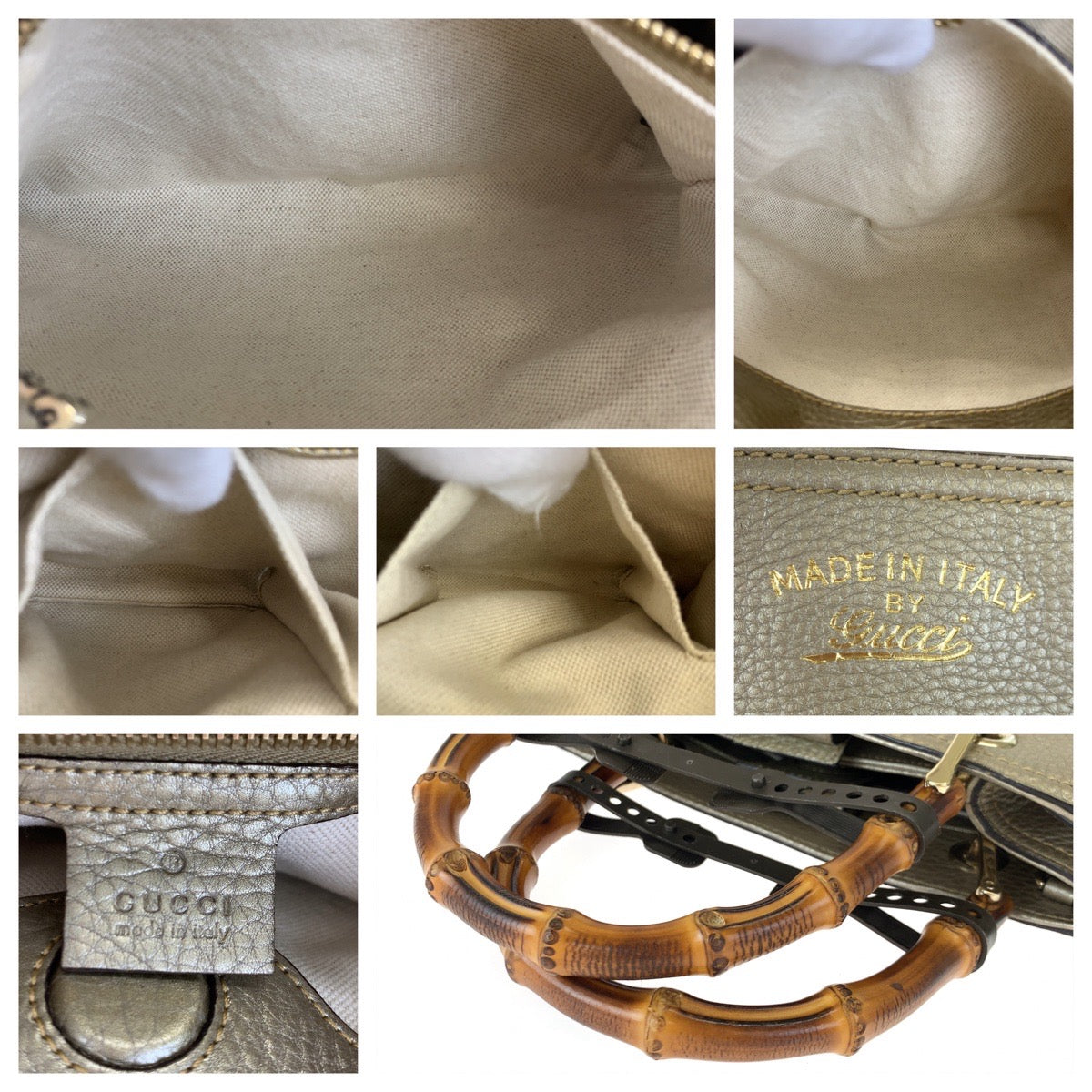 C-077
GUCCI グッチ バンブー ショッパー スモール シャンパンゴールド カーフ 336032 ショルダーバッグ ハンドバッグ 2way  レディース