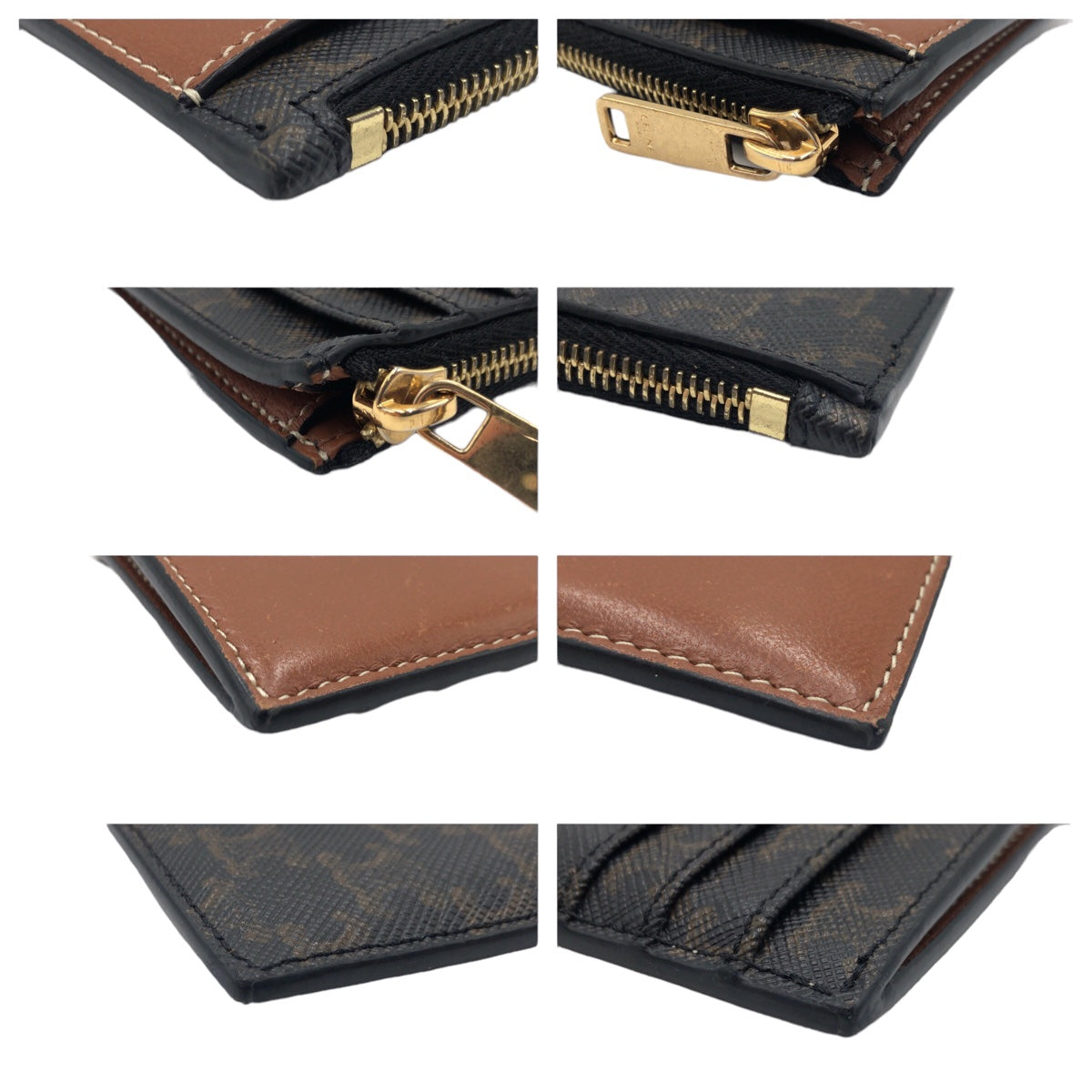 10214
CELINE セリーヌ トリオンフキャンバス ブラウン ブラック キャンバス / ラムスキン 10F992BZ9.04LU フラグメントケース コインケース 小銭入れ  メンズ