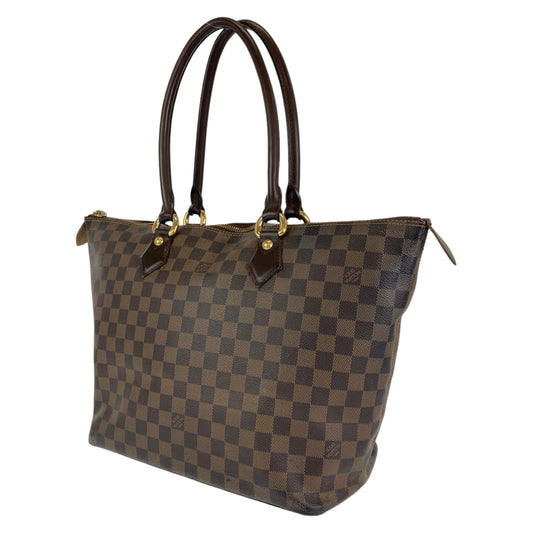 LOUIS VUITTON ルイヴィトン ダミエ サレヤMM ブラウン 茶 ゴールド金具 PVC N51182 トートバッグ ショルダーバッグ  レディース