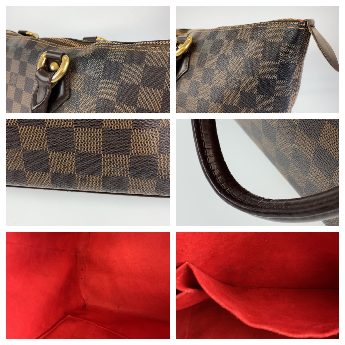 LOUIS VUITTON ルイヴィトン ダミエ サレヤMM ブラウン 茶 ゴールド金具 PVC N51182 トートバッグ ショルダーバッグ  レディース