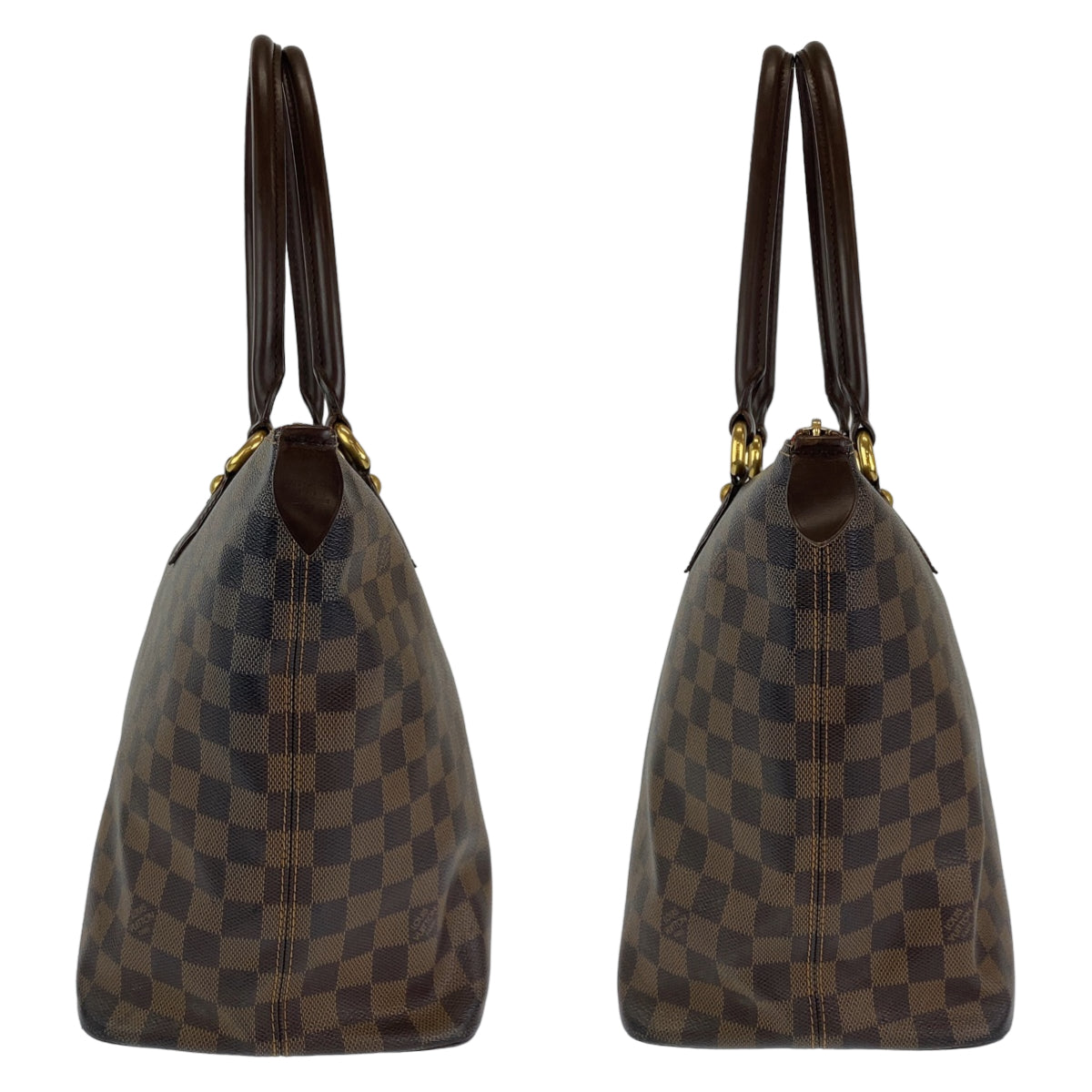 LOUIS VUITTON ルイヴィトン ダミエ サレヤMM ブラウン 茶 ゴールド金具 PVC N51182 トートバッグ ショルダーバッグ  レディース