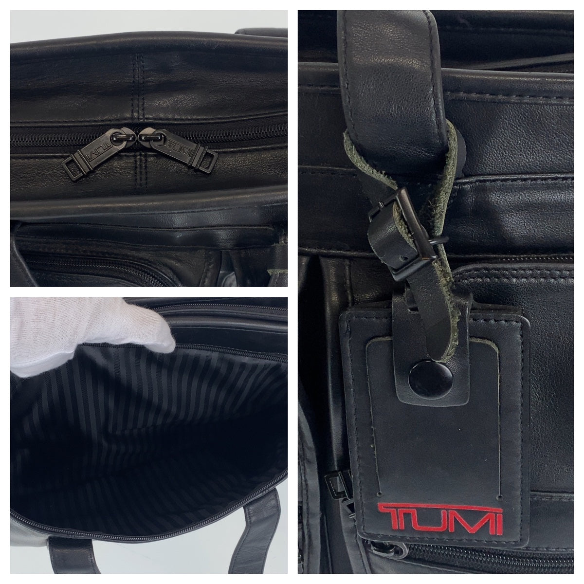 H-00212
TUMI トゥミ ブラック 黒 レザー ビジネスバッグ ブリーフケース  メンズ
