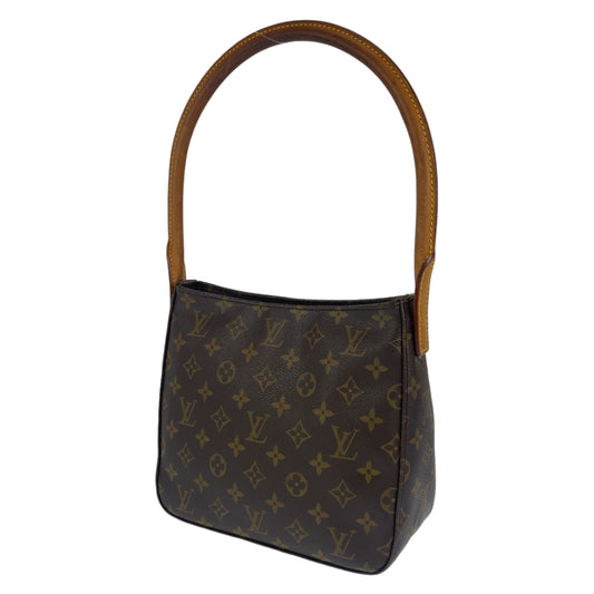 C-072
LOUIS VUITTON ルイヴィトン モノグラム ルーピングMM ブラウン 茶 ゴールド金具 PVC M51146 ショルダーバッグ トートバッグ  レディース