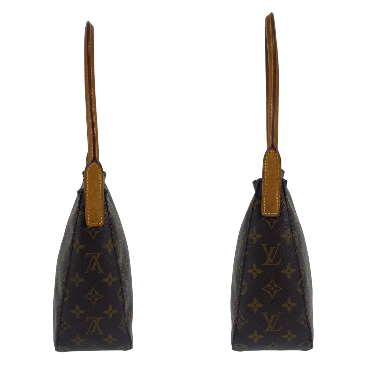 C-072
LOUIS VUITTON ルイヴィトン モノグラム ルーピングMM ブラウン 茶 ゴールド金具 PVC M51146 ショルダーバッグ トートバッグ  レディース