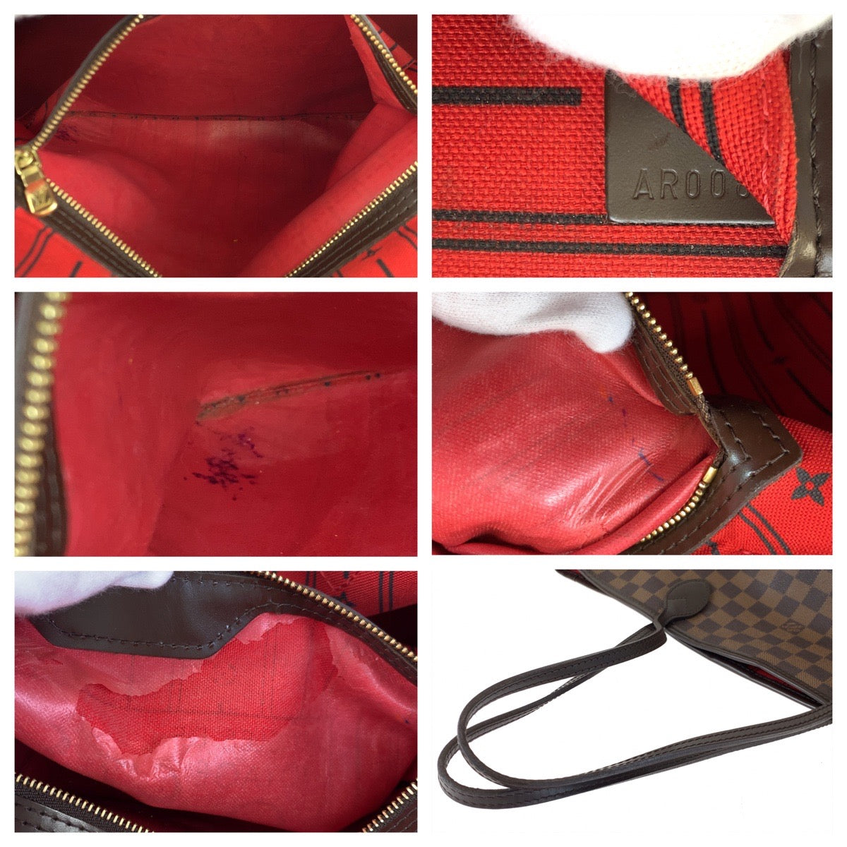 C-065
LOUIS VUITTON ルイヴィトン ダミエ ネヴァーフルMM ブラウン PVC N51105 トートバッグ ショルダーバッグ  レディース