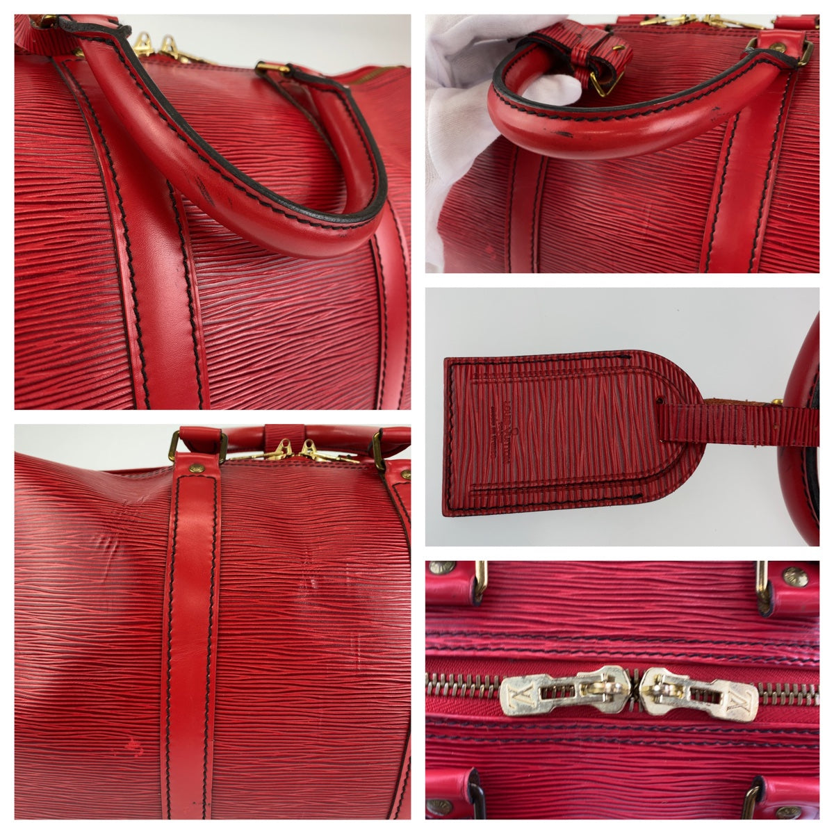 C-080
LOUIS VUITTON ルイヴィトン エピ キーポル45 レッド 赤 ゴールド金具 グレインレザー M42977 ボストンバッグ 旅行バッグ  レディース