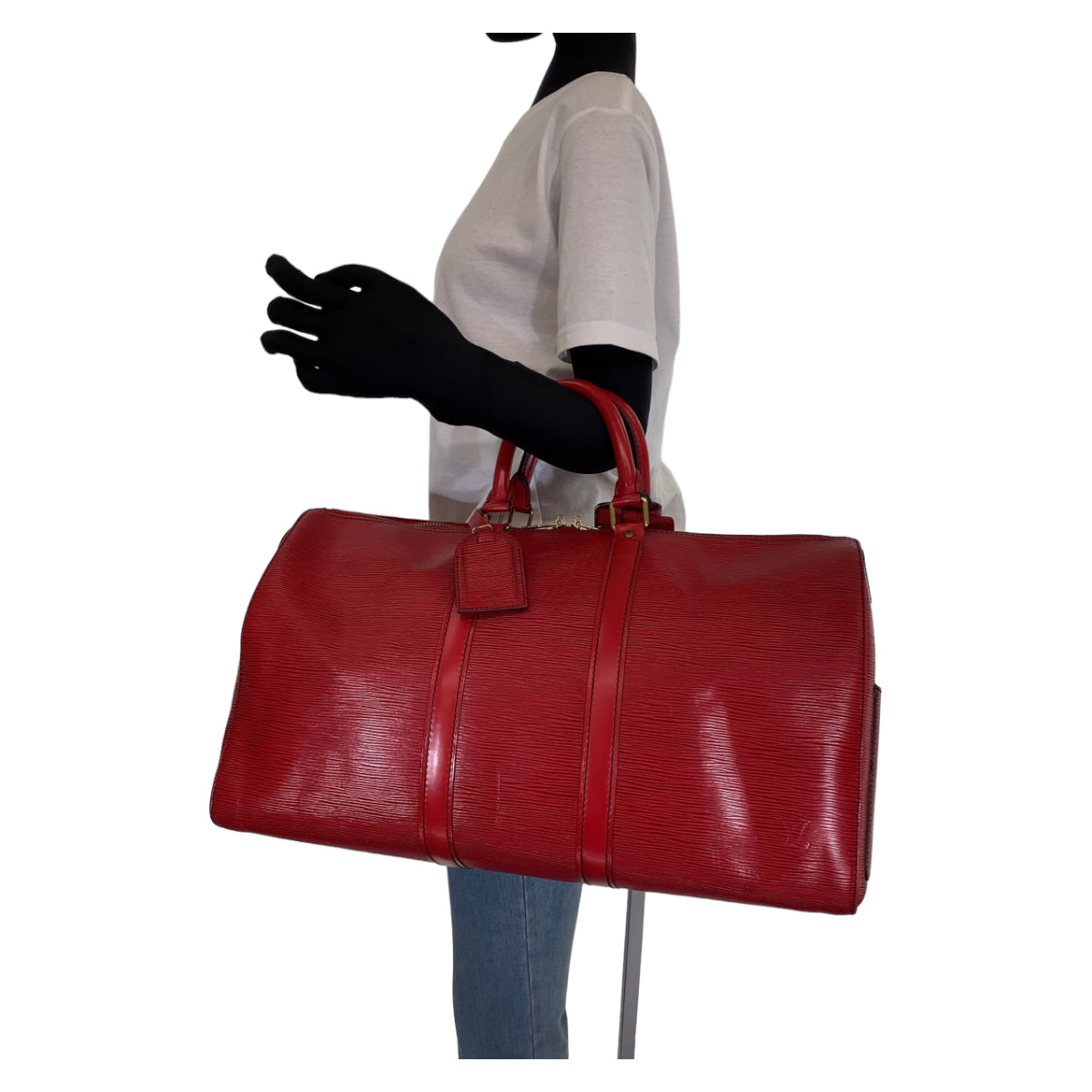 C-080
LOUIS VUITTON ルイヴィトン エピ キーポル45 レッド 赤 ゴールド金具 グレインレザー M42977 ボストンバッグ 旅行バッグ  レディース