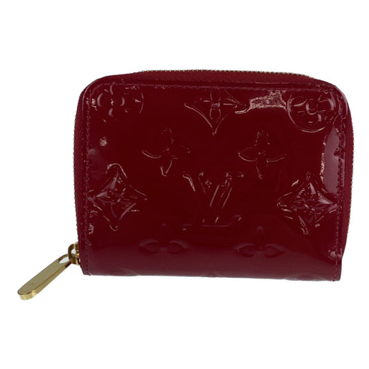 10223
 LOUIS VUITTON Monogram Vernis Zippy Coin Purse Red Gold Hardware Enamel M93608 Coin Case Compact Wallet Women's