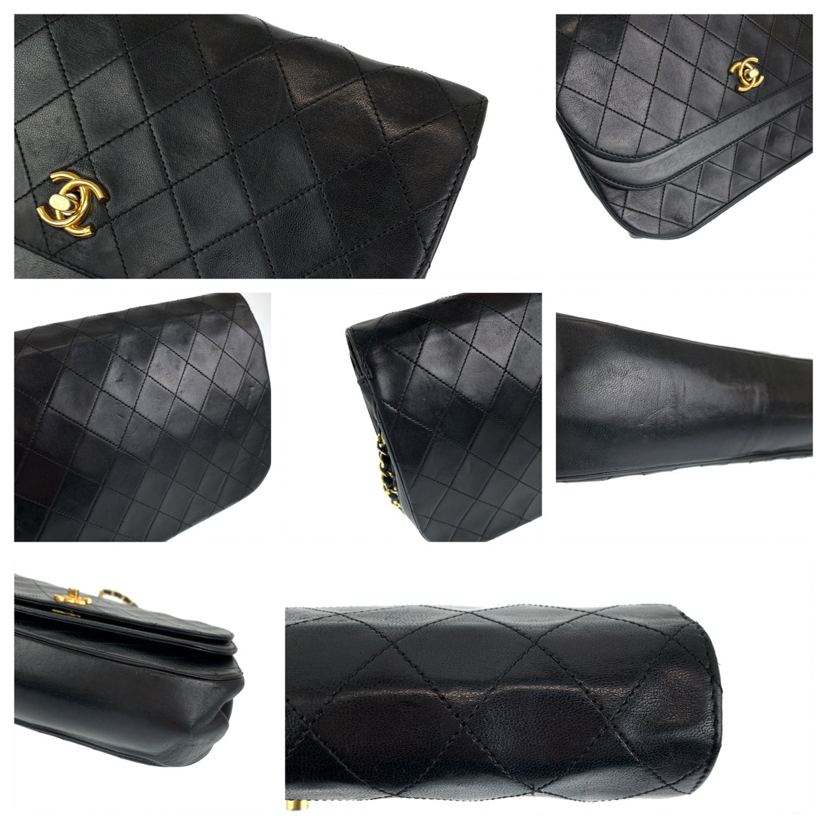H-00304
CHANEL シャネル マトラッセ ダブルフラップ ココマーク ターンロック ブラック 黒 ゴールド金具 ラムスキン チェーンショルダーバッグ 肩掛け  レディース