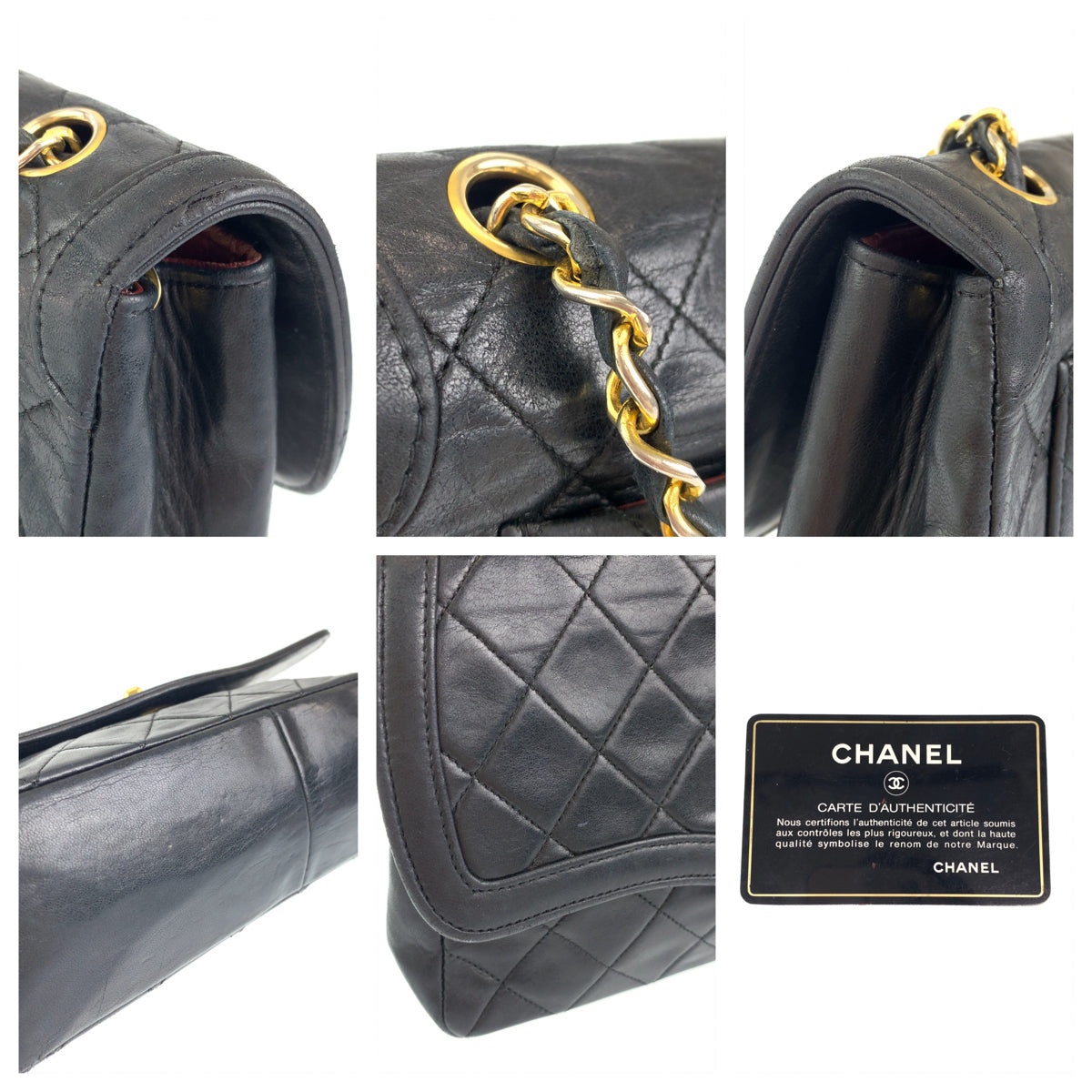 H-00305
CHANEL シャネル ヴィンテージ マトラッセ ココマーク ターンロック ブラック 黒 ゴールド金具 ラムスキン チェーンショルダーバッグ 斜め掛け  レディース