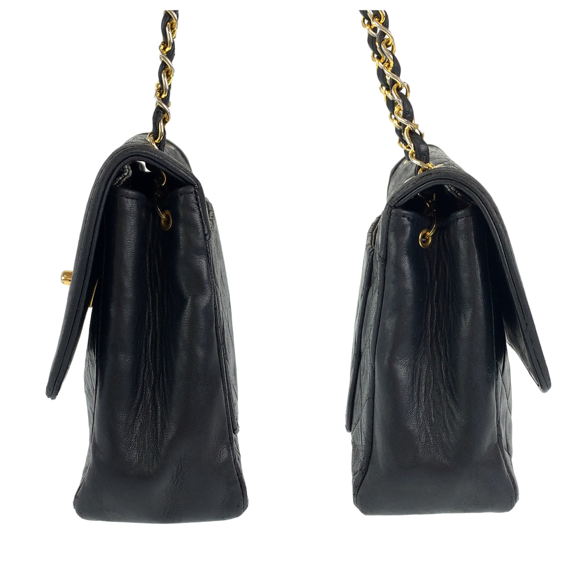 H-00305
CHANEL シャネル ヴィンテージ マトラッセ ココマーク ターンロック ブラック 黒 ゴールド金具 ラムスキン チェーンショルダーバッグ 斜め掛け  レディース