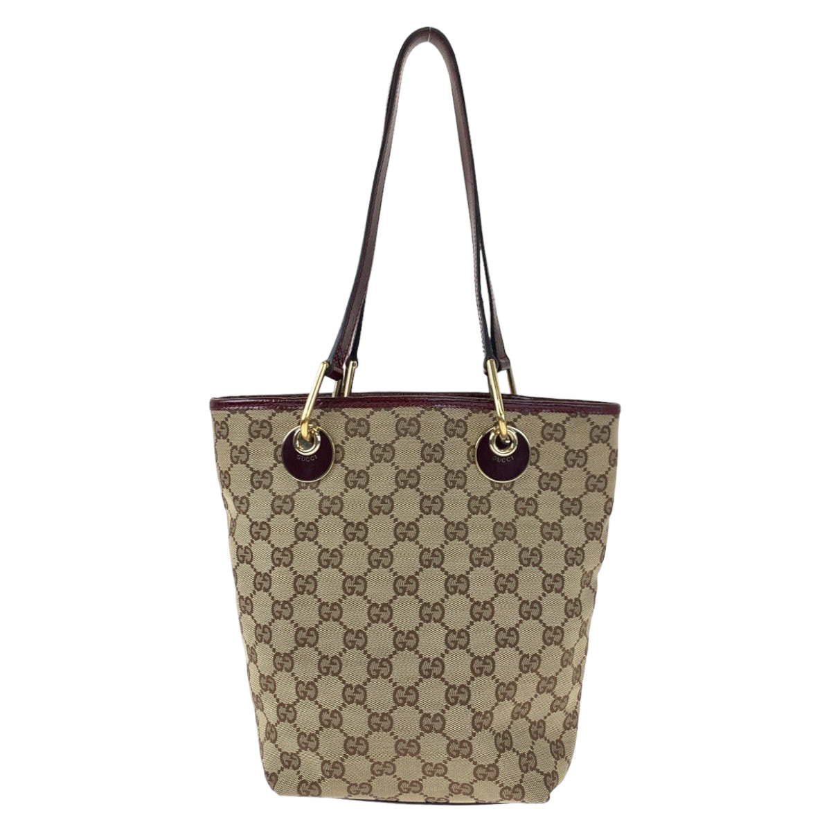 H-00306
GUCCI グッチ ベージュ ボルドー GGキャンバス / レザー 120840 ショルダーバッグ トートバッグ  レディース