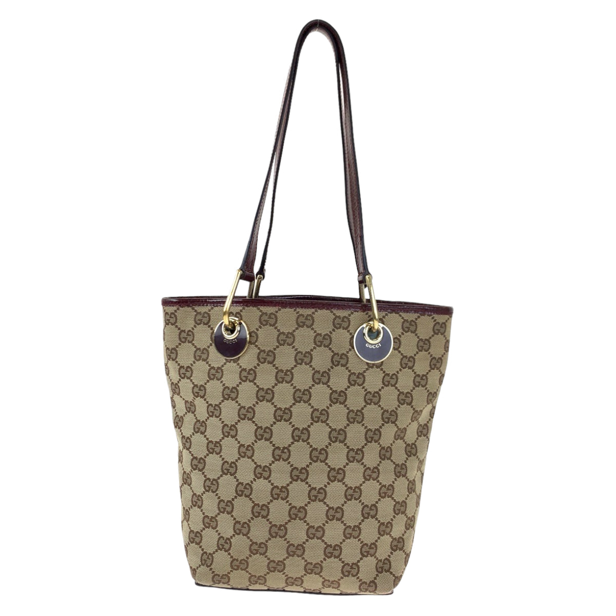 H-00306
GUCCI グッチ ベージュ ボルドー GGキャンバス / レザー 120840 ショルダーバッグ トートバッグ  レディース