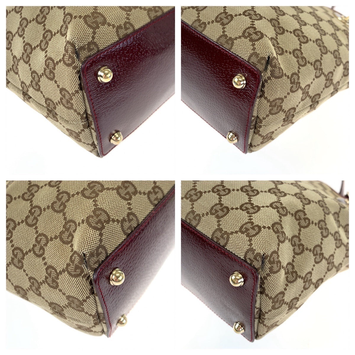 H-00306
GUCCI グッチ ベージュ ボルドー GGキャンバス / レザー 120840 ショルダーバッグ トートバッグ  レディース