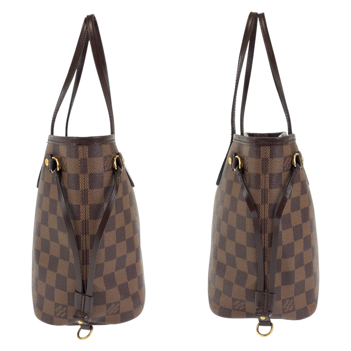 10225
LOUIS VUITTON ルイヴィトン ダミエ ネヴァーフルPM ポーチ付き ブラウン ゴールド金具 PVC N41359 ショルダーバッグ トートバッグ  レディース