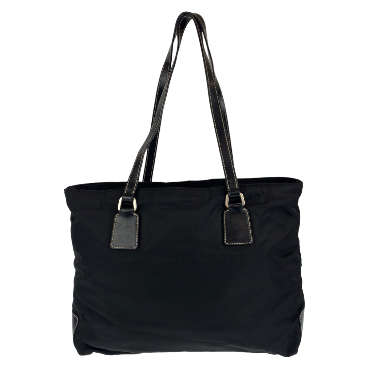 C-113
PRADA プラダ テスート ブラック 黒 シルバー金具 ナイロン トートバッグ 肩掛けショルダー  レディース