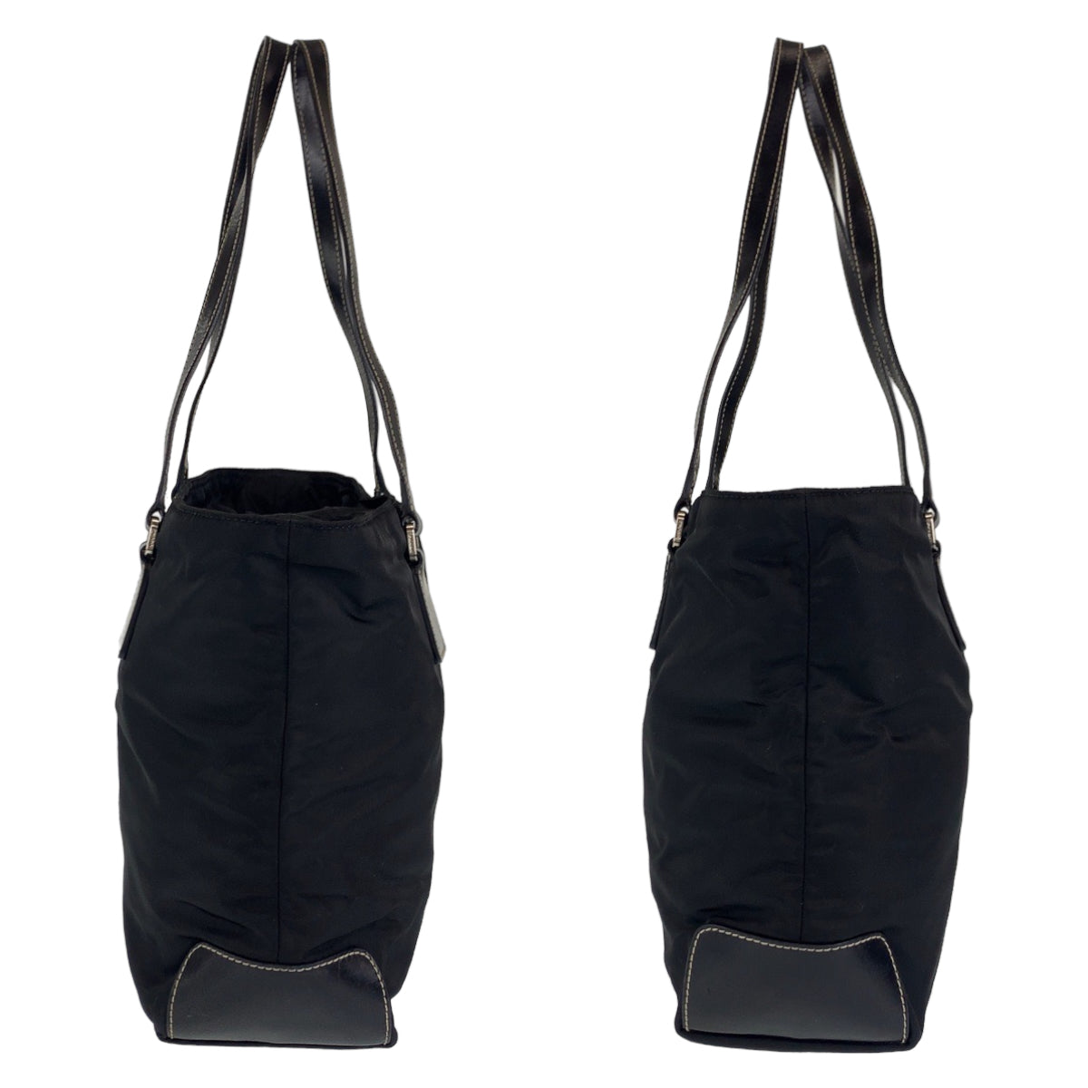 C-113
PRADA プラダ テスート ブラック 黒 シルバー金具 ナイロン トートバッグ 肩掛けショルダー  レディース