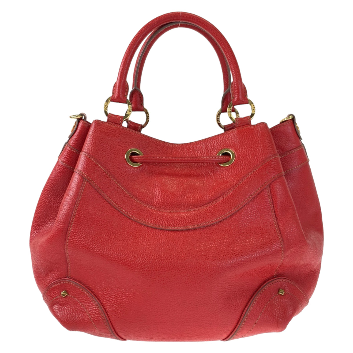 H-00307
MCM エム・シー・エム タッセル レッド 赤 ゴールド金具 レザー ショルダーバッグ ハンドバッグ 2way  レディース