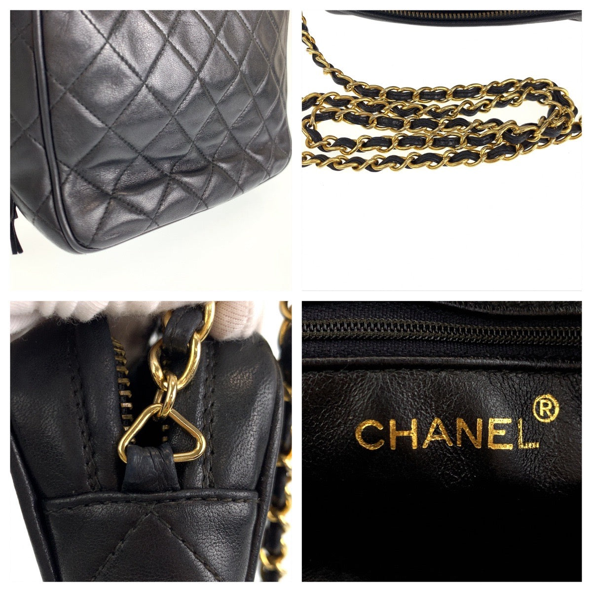 H-00310
CHANEL シャネル ヴィンテージ マトラッセ ココマーク タッセル ブラック 黒 ゴールド金具 ラムスキン チェーンショルダーバッグ 斜め掛け  レディース