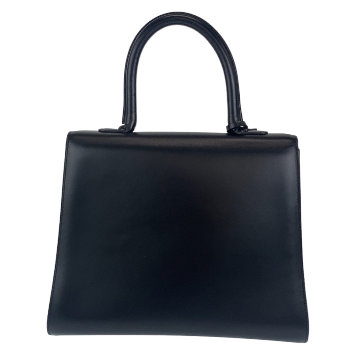 H-00204
DELVAUX デルヴォー ブリヨンMM ブラック 黒 ゴールド金具 ボックスカーフ ハンドバッグ トートバッグ  レディース