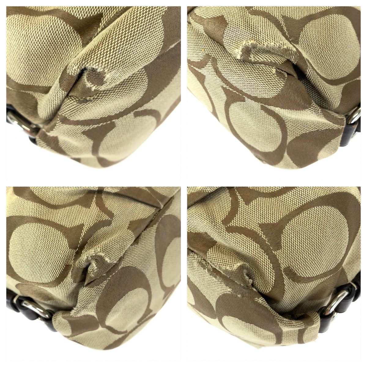 12666
 COACH Signature Brown Silver Hardware Canvas F15067 Shoulder Bag Pochette Crossbody Bag for Women