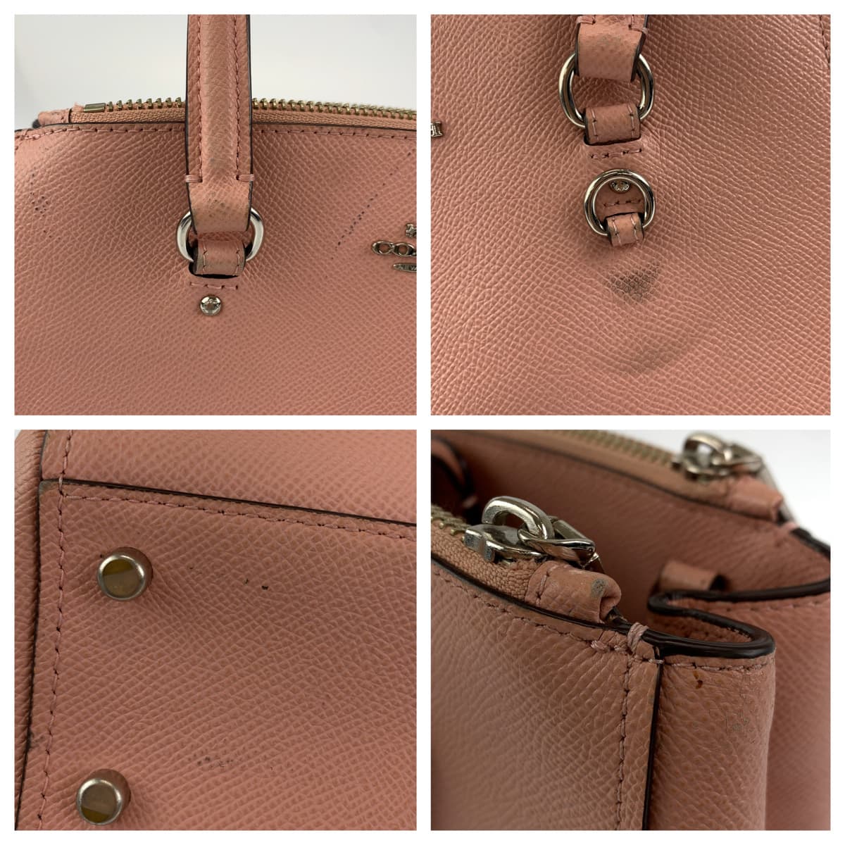12659
COACH コーチ ピンク シルバー金具 レザー トートバッグ ショルダーバッグ  レディース