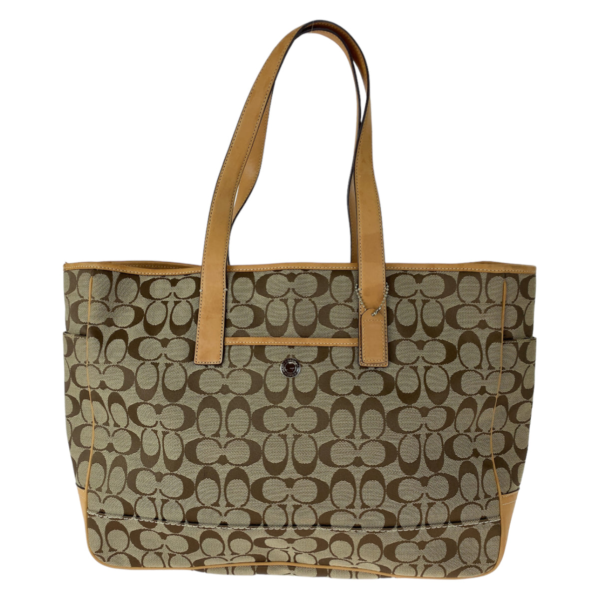 12657
COACH コーチ シグネチャー ブラウン シルバー金具 キャンバス / レザー 7068 ショルダーバッグ トートバッグ  レディース