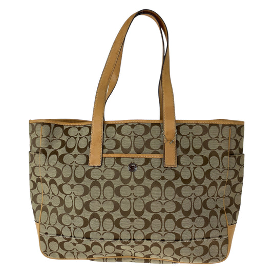 12657
COACH コーチ シグネチャー ブラウン シルバー金具 キャンバス / レザー 7068 ショルダーバッグ トートバッグ  レディース