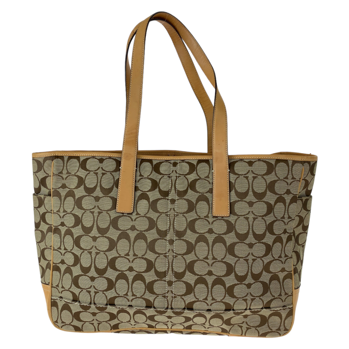 12657
COACH コーチ シグネチャー ブラウン シルバー金具 キャンバス / レザー 7068 ショルダーバッグ トートバッグ  レディース
