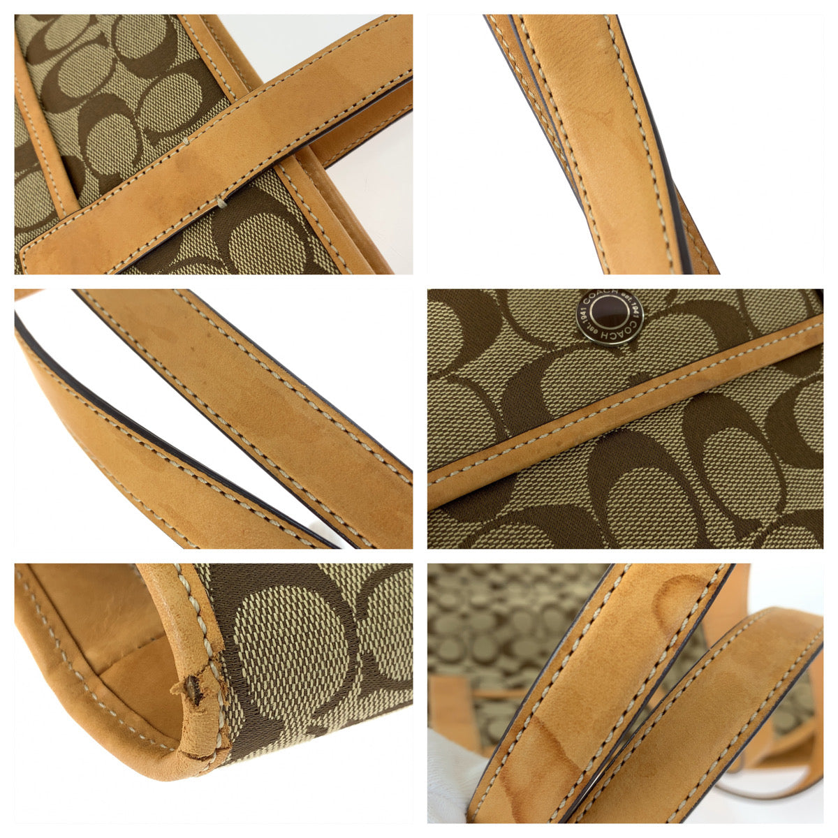 12657
COACH コーチ シグネチャー ブラウン シルバー金具 キャンバス / レザー 7068 ショルダーバッグ トートバッグ  レディース