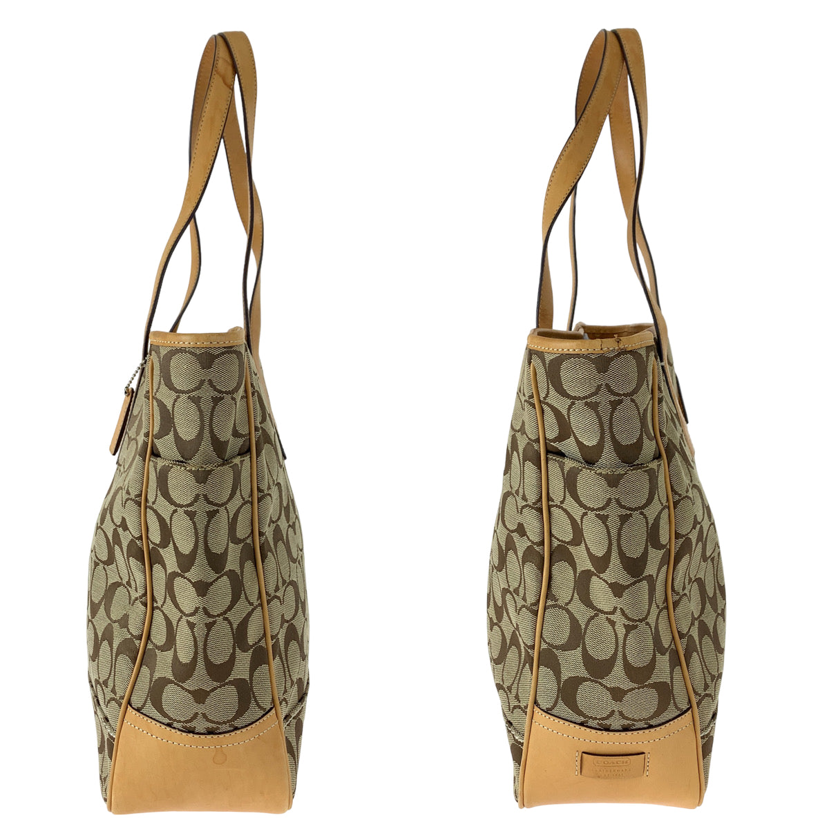 12657
COACH コーチ シグネチャー ブラウン シルバー金具 キャンバス / レザー 7068 ショルダーバッグ トートバッグ  レディース