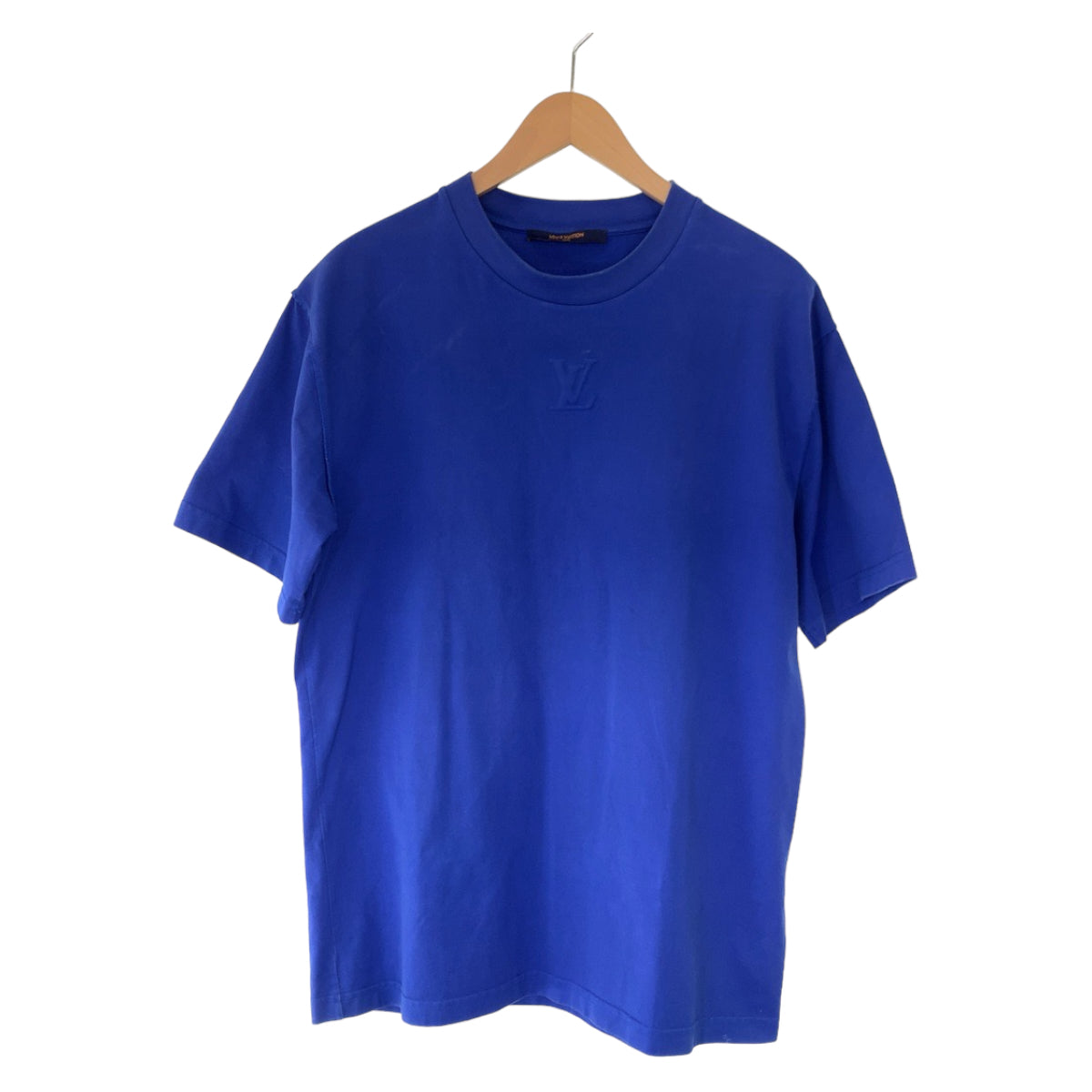 H-00210
LOUIS VUITTON ルイヴィトン LV エンボス インサイドアウト サイズL ブルー 青 コットン RM222Q DT3 HNY55W 半袖Tシャツ クルーネック  メンズ