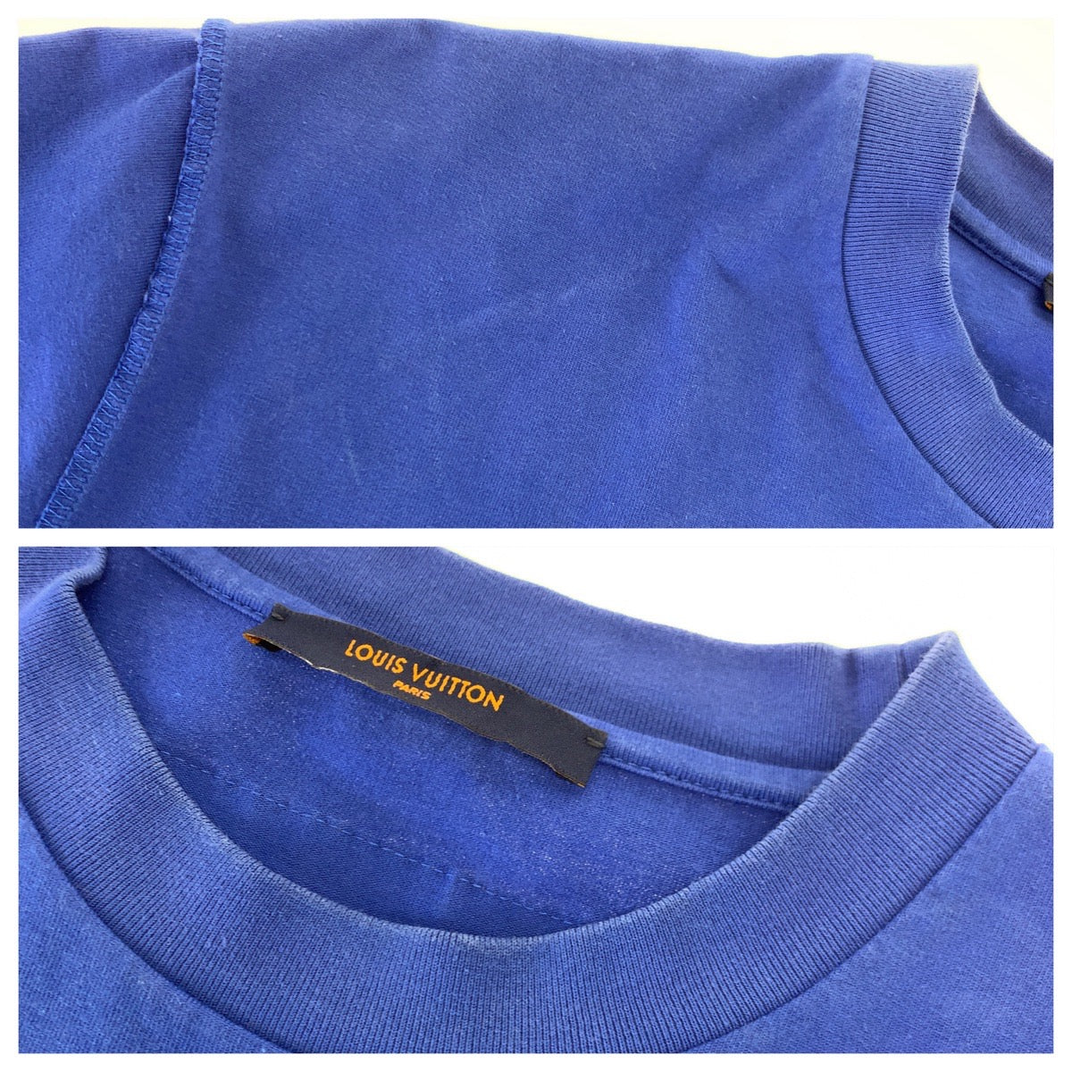 H-00210
LOUIS VUITTON ルイヴィトン LV エンボス インサイドアウト サイズL ブルー 青 コットン RM222Q DT3 HNY55W 半袖Tシャツ クルーネック  メンズ