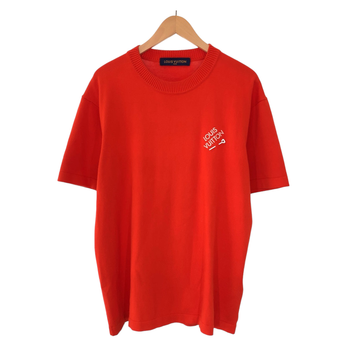 H-00209
LOUIS VUITTON ルイヴィトン サイズM オレンジ コットン RM222Q QY8 HNN42W ニット 半袖Tシャツ クルーネック  メンズ