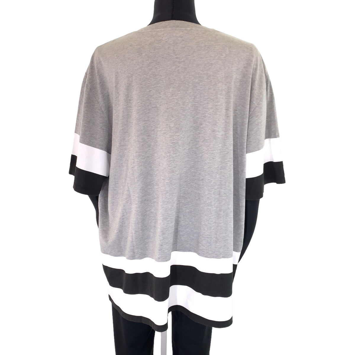 C-074
CELINE セリーヌ 23SS ロゴ ナンバリング サイズM グレー 灰色 ホワイト 白 コットン 2X41F671Q 半袖Tシャツ オーバーサイズ  メンズ