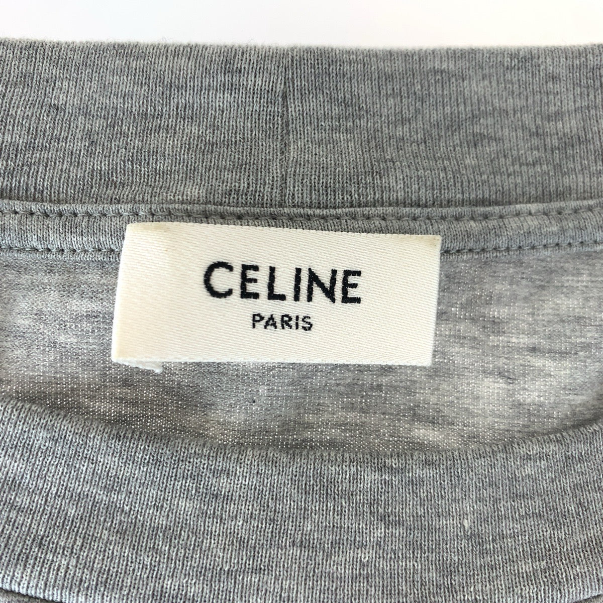 C-074
CELINE セリーヌ 23SS ロゴ ナンバリング サイズM グレー 灰色 ホワイト 白 コットン 2X41F671Q 半袖Tシャツ オーバーサイズ  メンズ
