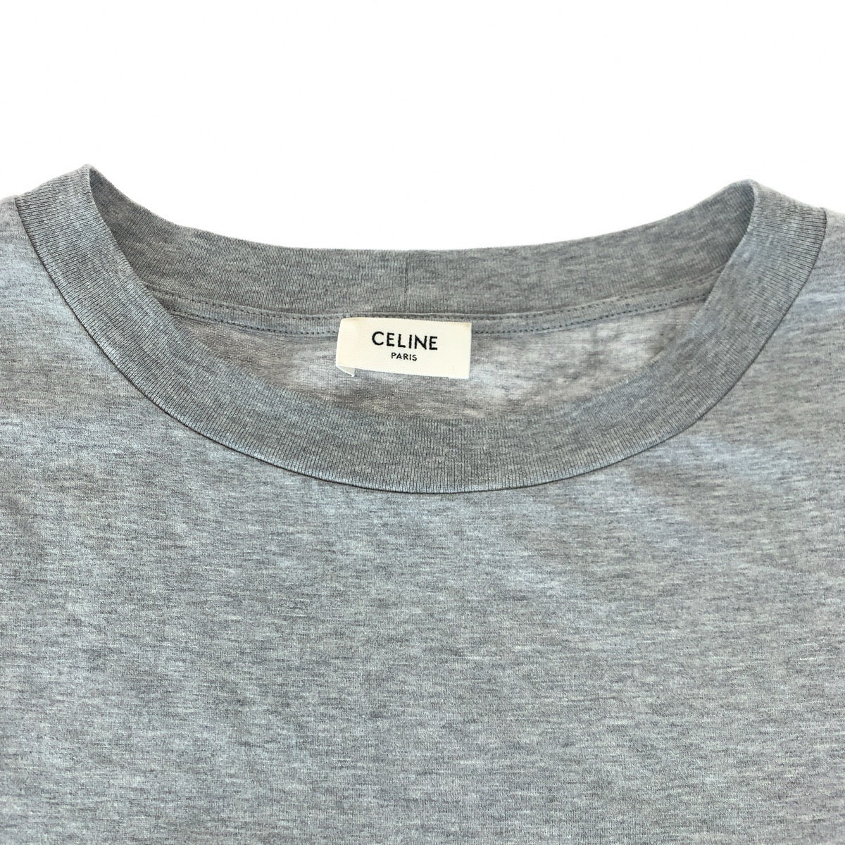 C-074
CELINE セリーヌ 23SS ロゴ ナンバリング サイズM グレー 灰色 ホワイト 白 コットン 2X41F671Q 半袖Tシャツ オーバーサイズ  メンズ
