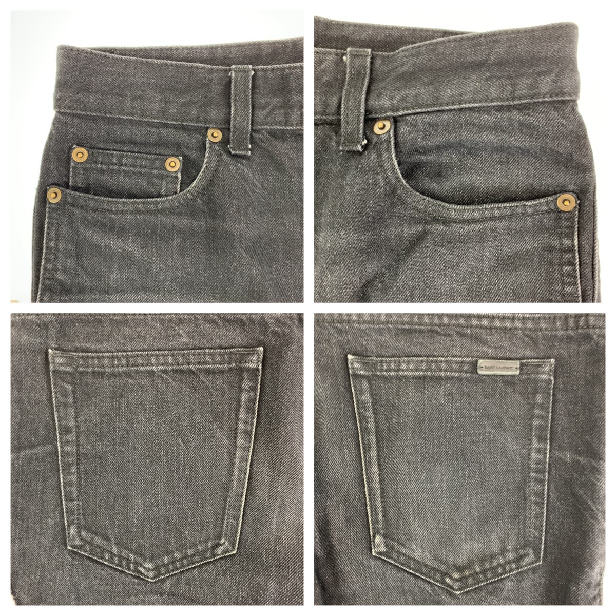 H-00322
SAINT LAURENT サンローラン キャロットフィットデニムパンツ サイズ30 ブラック 黒 ネイビー 紺  コットン 644678YY899 デニムパンツ 長ズボン   メンズ