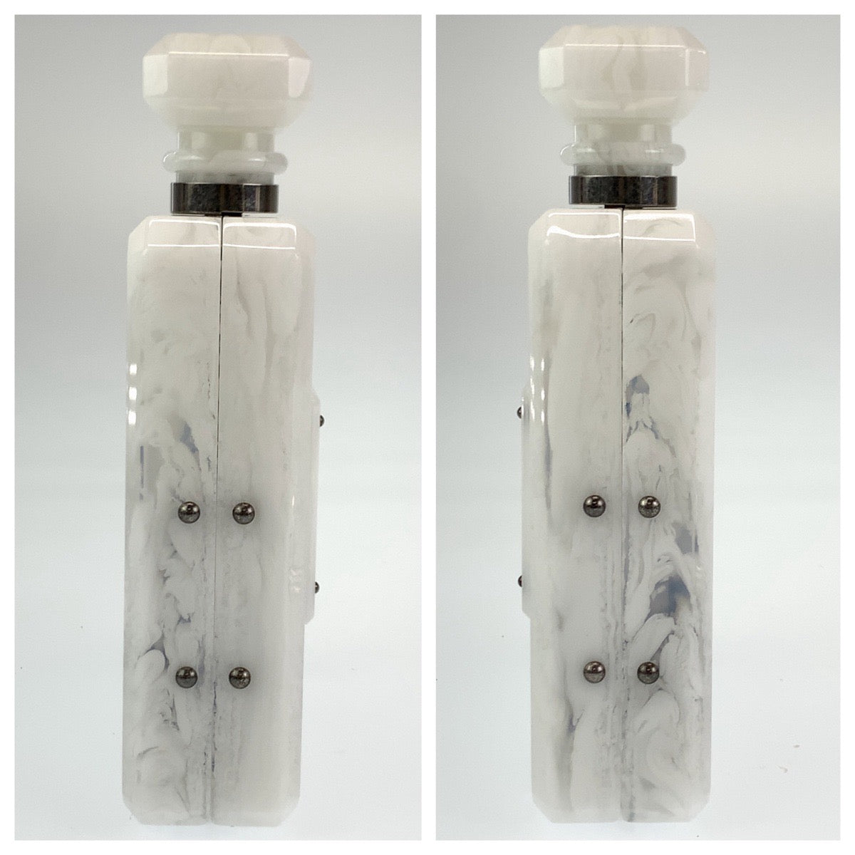 10249
CHANEL シャネル 大理石柄 2016Paris-Roma N°5 Parfume Bottle ミニバッグ ホワイト オフホワイト シルバー金具 プラスチック ボトルバッグ チェーンショルダーバッグ バニティバッグ  レディース A1500