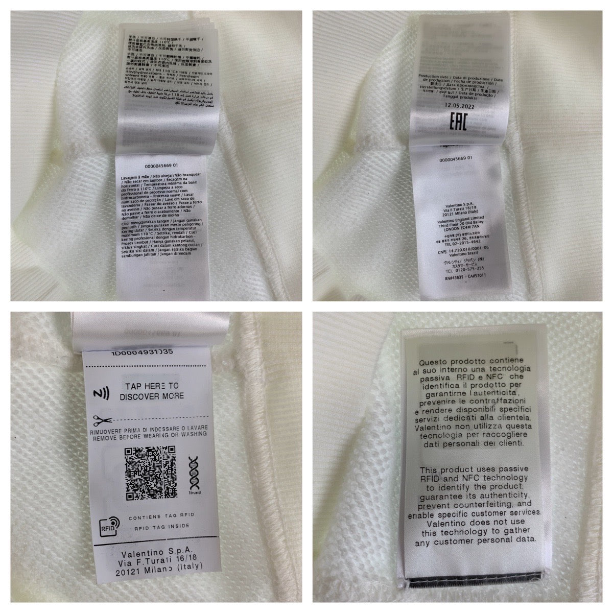 10250
VALENTINO ヴァレンティノ ロックスタッズ サイズS ホワイト 白 ゴールドスタッズ コットン 1B3MF18L7D8 パーカー フーディー  レディース