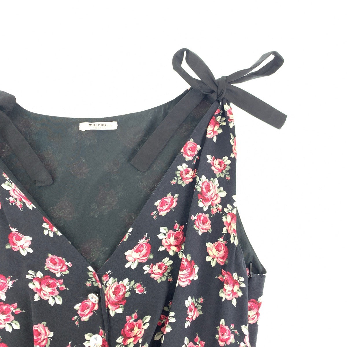 17990
MIUMIU ミュウミュウ 花柄 ラインストーン サイズ36 ブラック 黒 コットン / デニム ワンピース ドレス デニムワンピース レディース A36