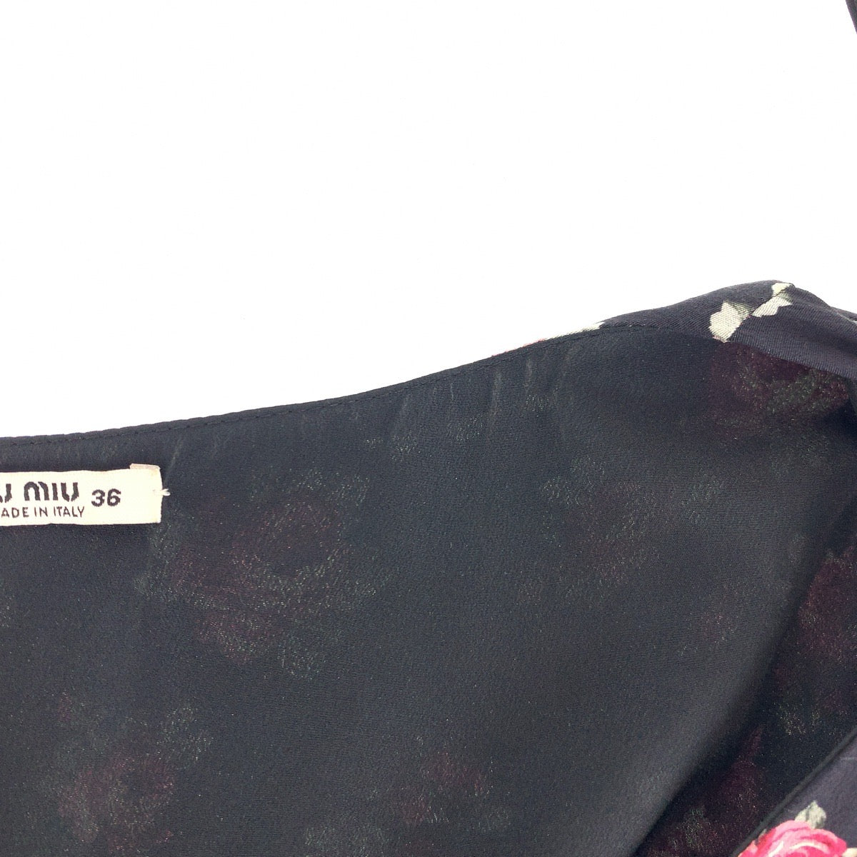 17990
MIUMIU ミュウミュウ 花柄 ラインストーン サイズ36 ブラック 黒 コットン / デニム ワンピース ドレス デニムワンピース レディース A36