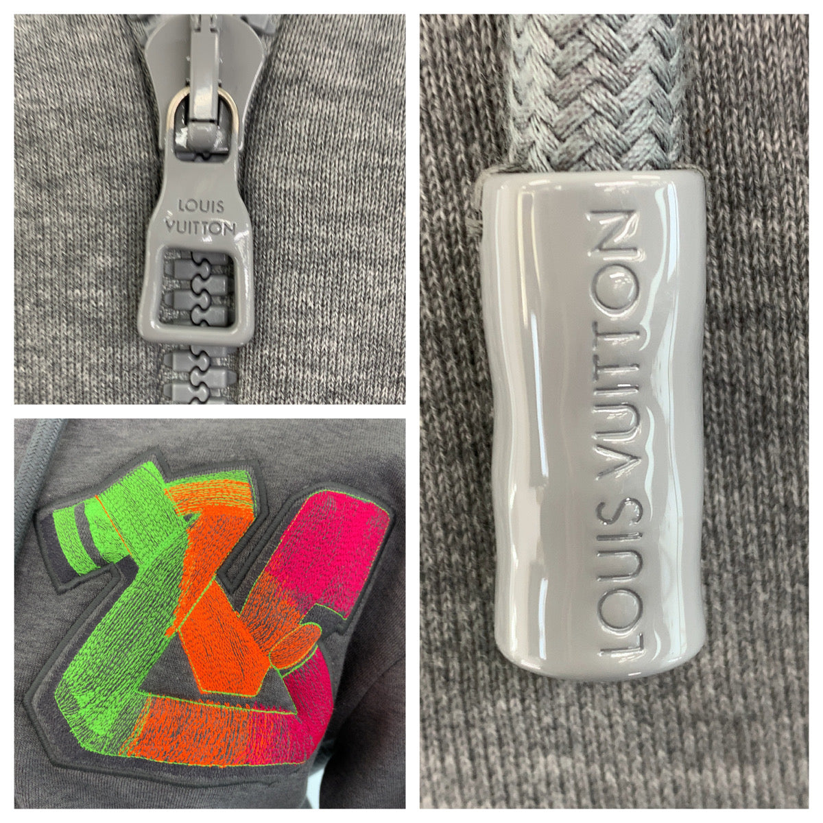 H-00207
LOUIS VUITTON ルイヴィトン 22AW 3D LV グラフィティ エンプロイダード ジップド フーディ グレー 灰色 コットン 1AA4X4 パーカー 上着 フーディー  メンズ