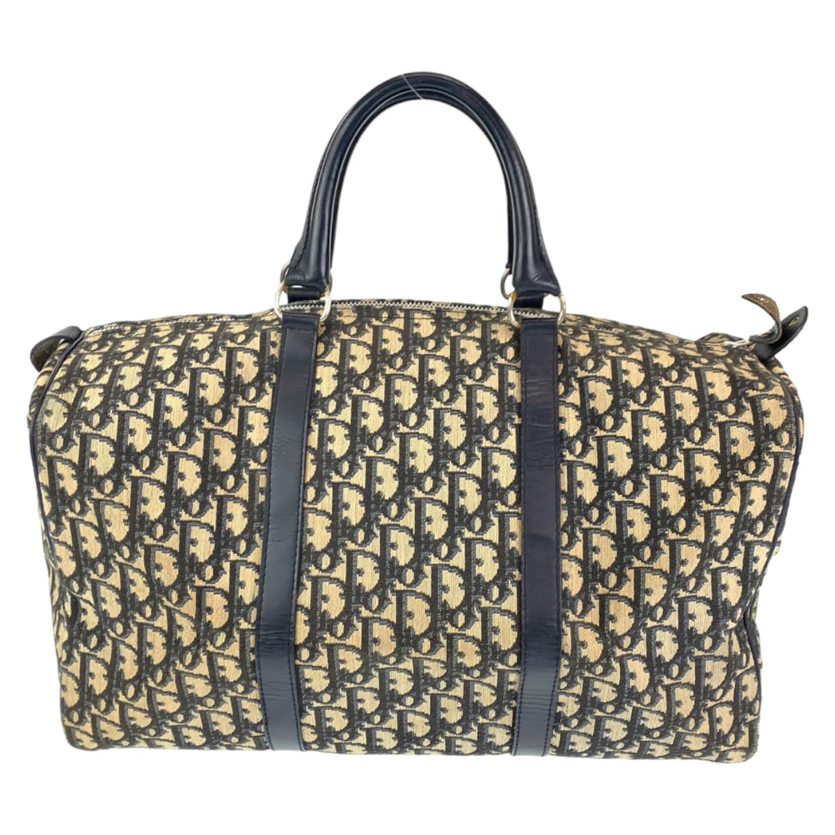 H-00333
Dior ディオール トロッター ネイビー ベージュ キャンバス ボストンバッグ ハンドバッグ  レディース
