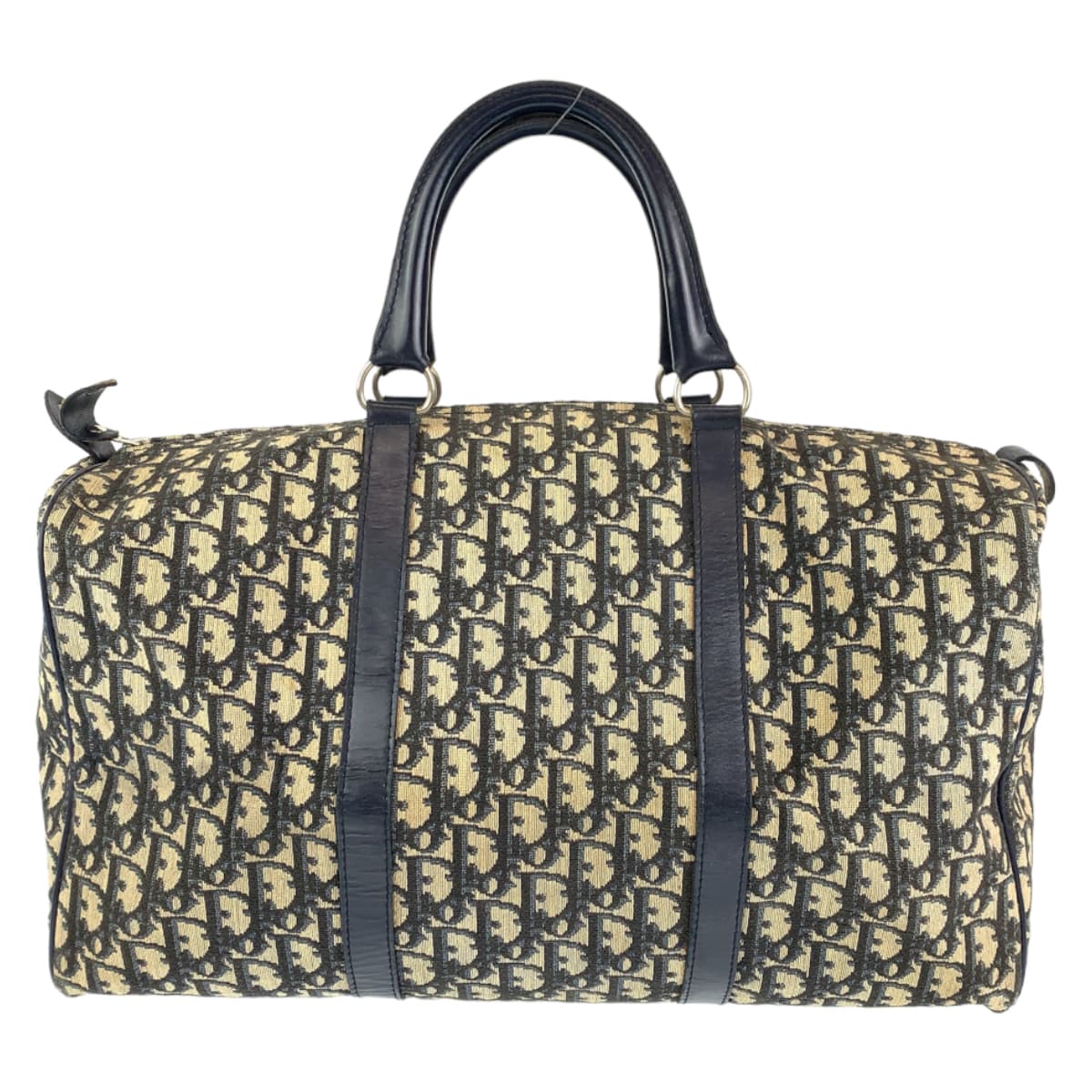 H-00333
Dior ディオール トロッター ネイビー ベージュ キャンバス ボストンバッグ ハンドバッグ  レディース