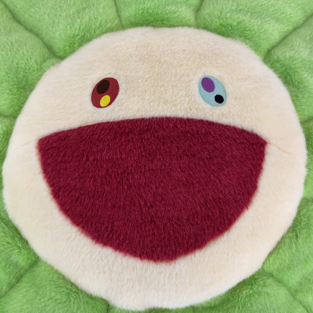 10255
カイカイキキ kaikaikiki 村上隆 マルチカラー 黄緑 コットン フラワークッション ピロー  レディース