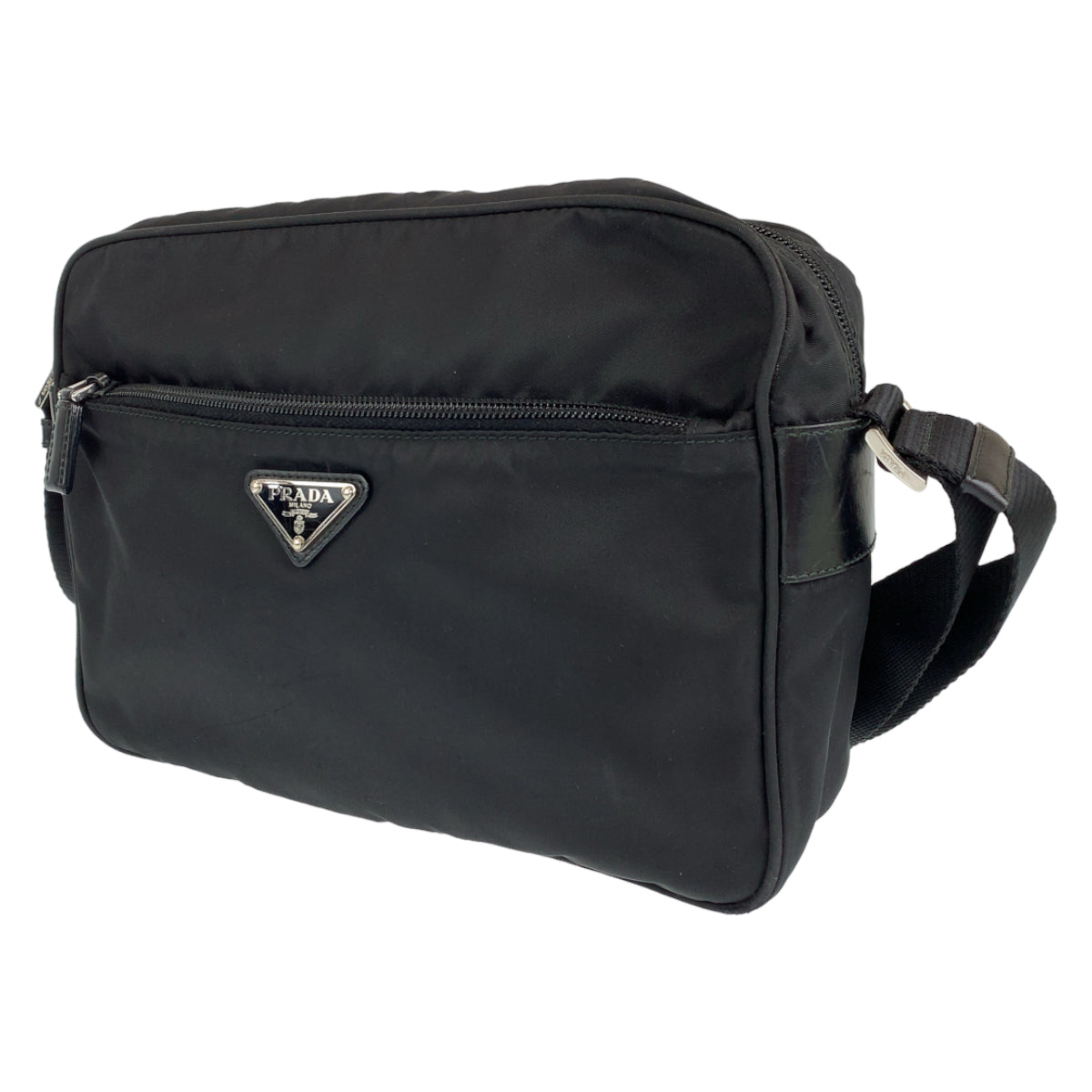 H-00340
PRADA プラダ テスート ブラック 黒 シルバー金具 ナイロン ショルダーバッグ 斜め掛けバッグ  レディース