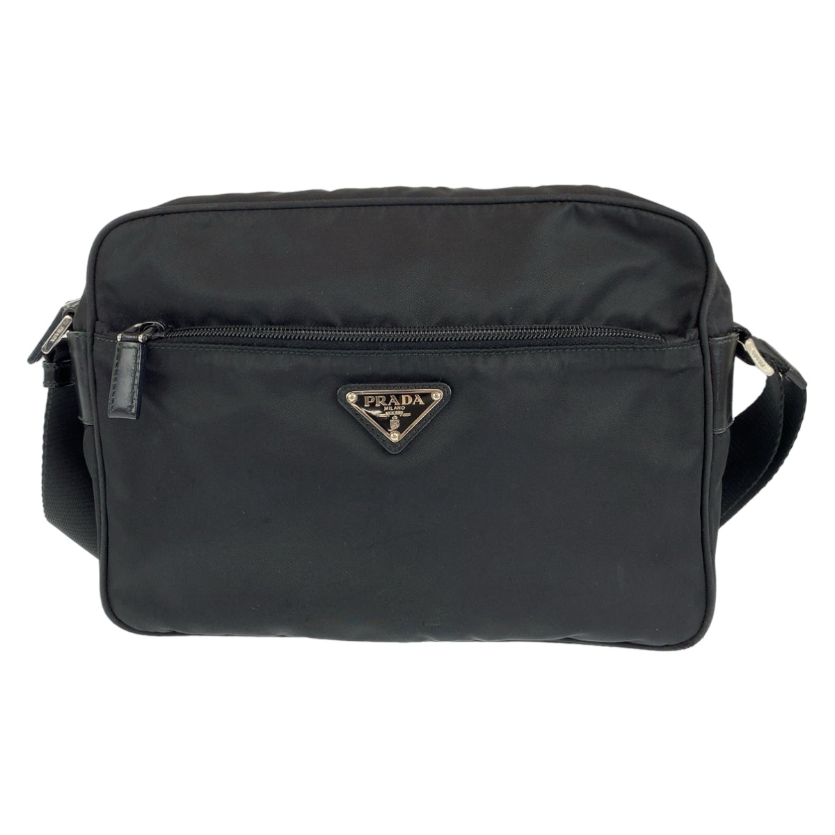 H-00340
PRADA プラダ テスート ブラック 黒 シルバー金具 ナイロン ショルダーバッグ 斜め掛けバッグ  レディース