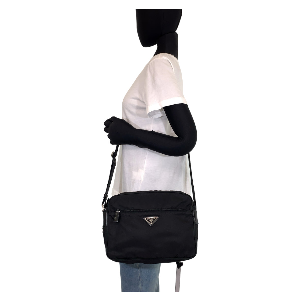 H-00340
PRADA プラダ テスート ブラック 黒 シルバー金具 ナイロン ショルダーバッグ 斜め掛けバッグ  レディース
