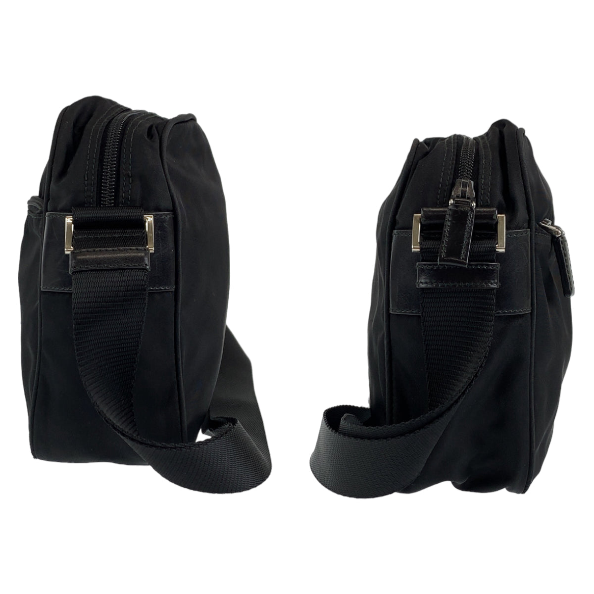 H-00340
PRADA プラダ テスート ブラック 黒 シルバー金具 ナイロン ショルダーバッグ 斜め掛けバッグ  レディース